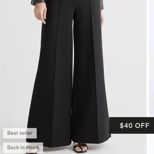 Quince Elegant Black Wide-Leg Pants